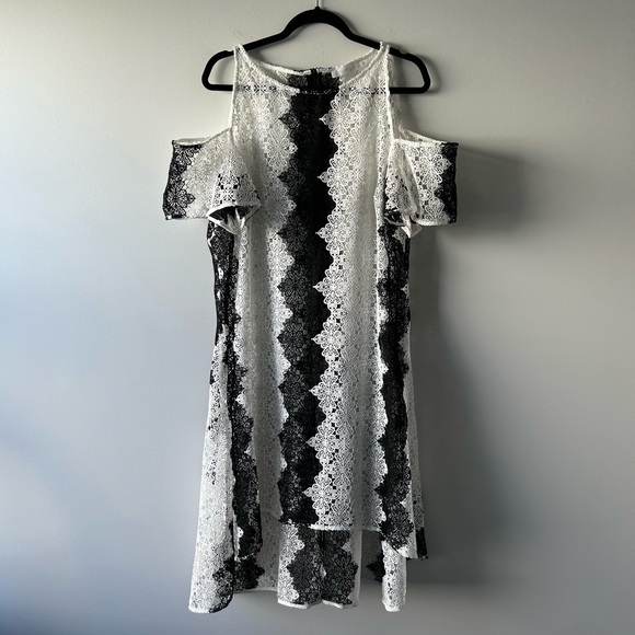 Anne Fontaine Dresses & Skirts - Anne Fontaine black and white sheer lace dress